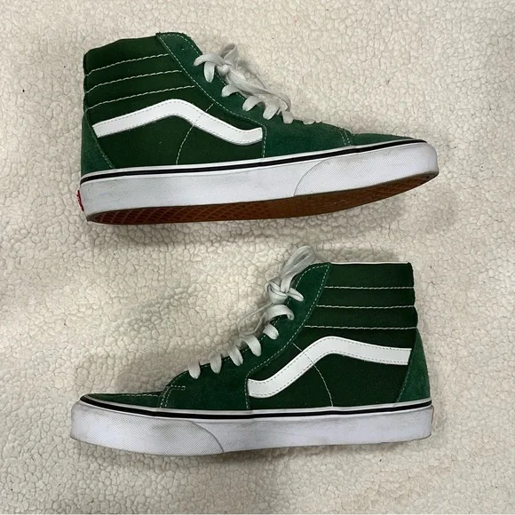 VANS Sk8-Hi Green/White Classic High Top Skate Sneakers Men Size 8/Women 9.5 - Picture 7 of 10